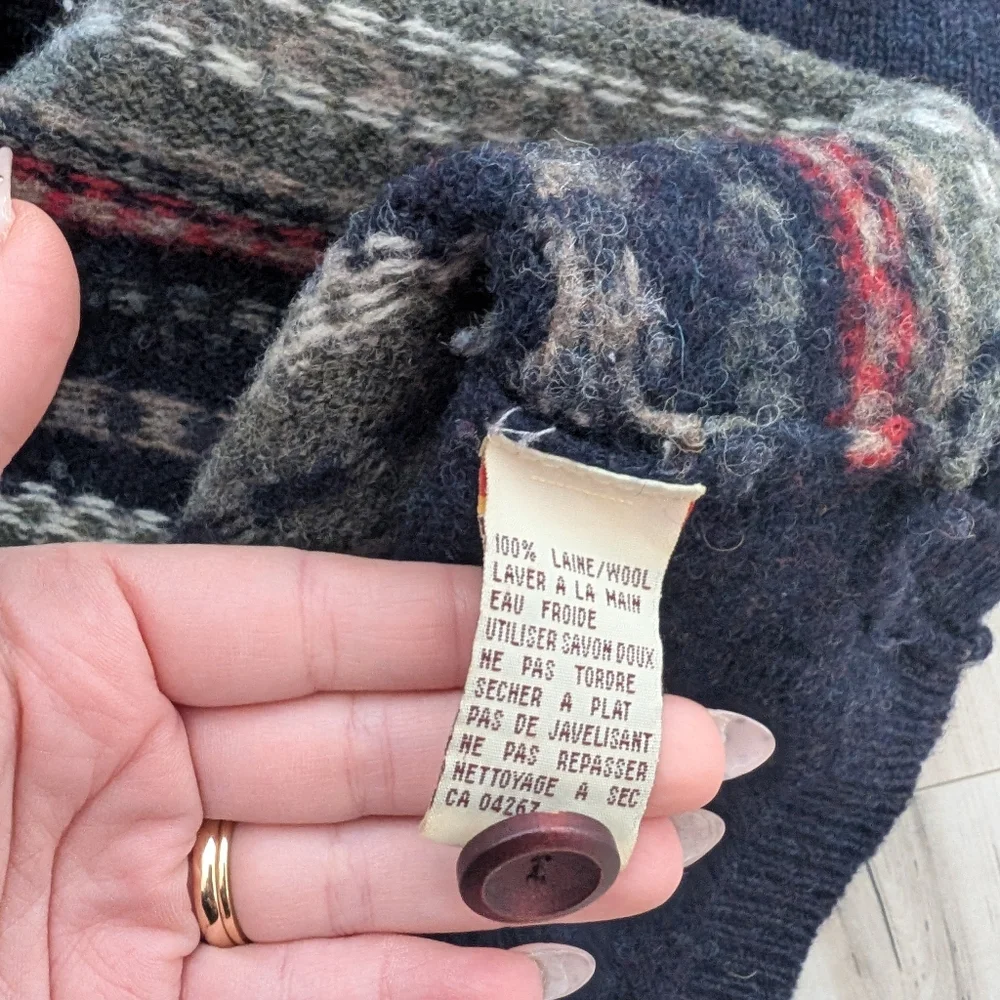 Novelty Pure Wool Grandma Cardigan Knit Sweater - Picture 5 of 5